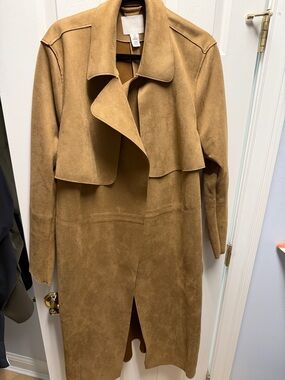 Women's Camel Suede Trench Coat